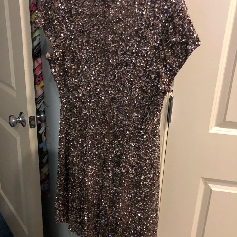 Parker Black Label Bronzed Gold Sequin Dress - image 3